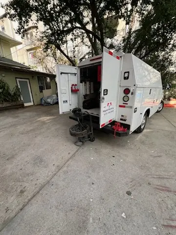 Magnet Plumbing service vehicle on-site for Sewer Line Repair in Makawao